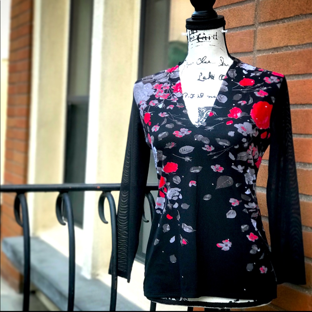 Black Floral Shirt